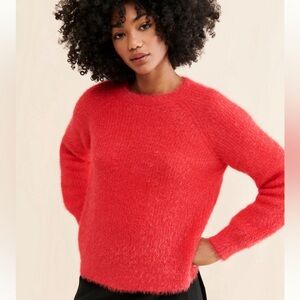 Vibrant Red Women's Crew Neck Sweater